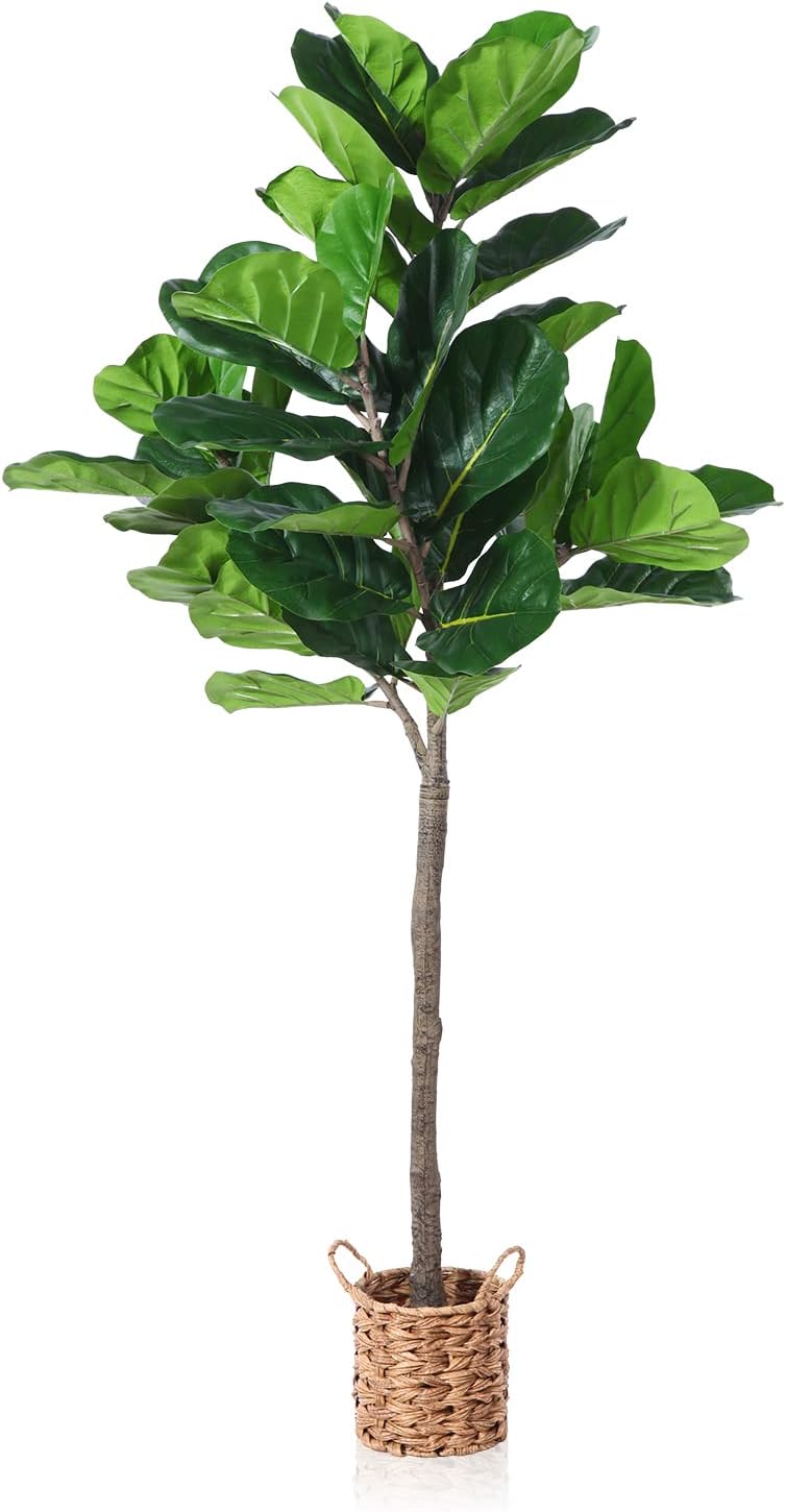 Artificial Fiddle Leaf Fig Tree, ( Ficus Lyrata ) 5FT Tall Plant for Indoor/Outdoor - Graceland Home and Living -  