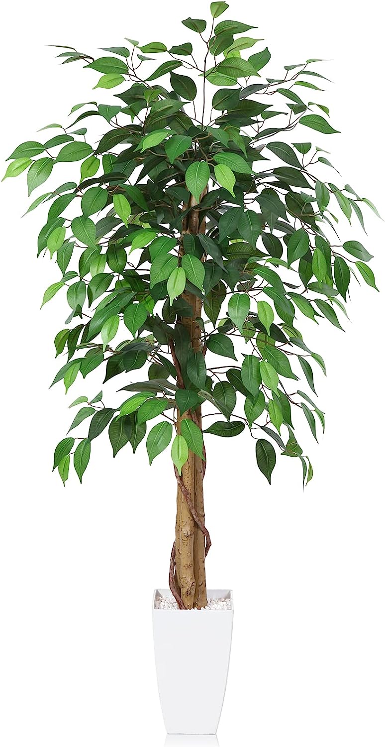 Artificial Olive Tree 4FT Tall Faux Tropical Silk Plant with White Taper Planter - Graceland Home and Living -  