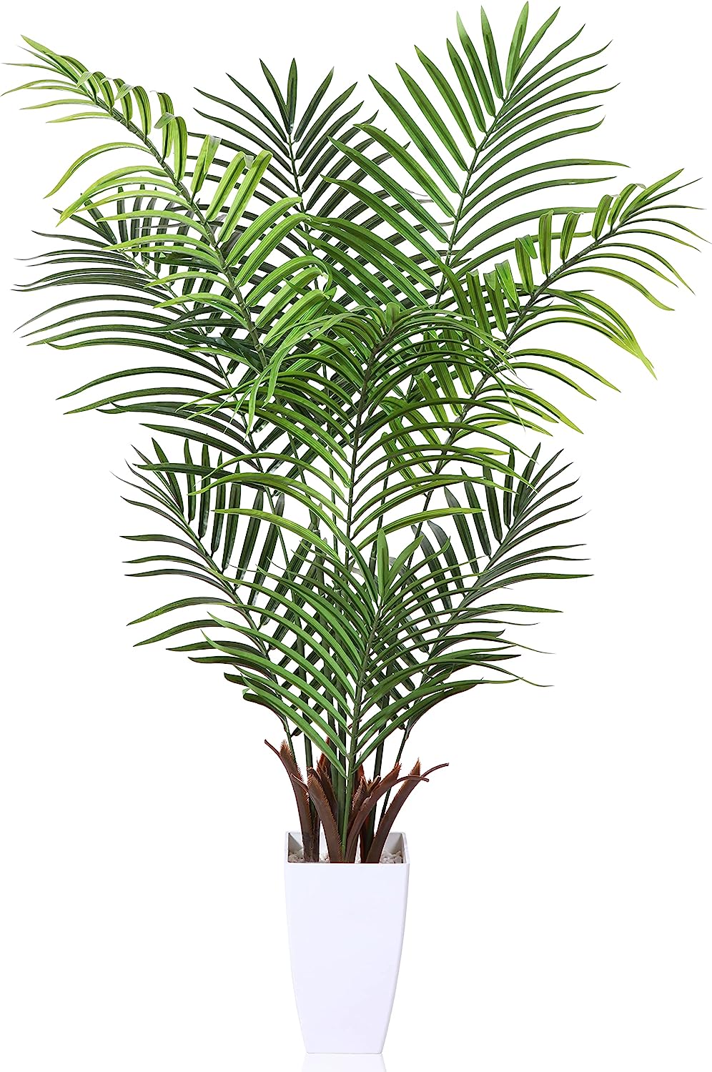 Artificial Olive Tree 4FT Tall Faux Tropical Silk Plant with White Taper Planter - Graceland Home and Living -  - #tag1#