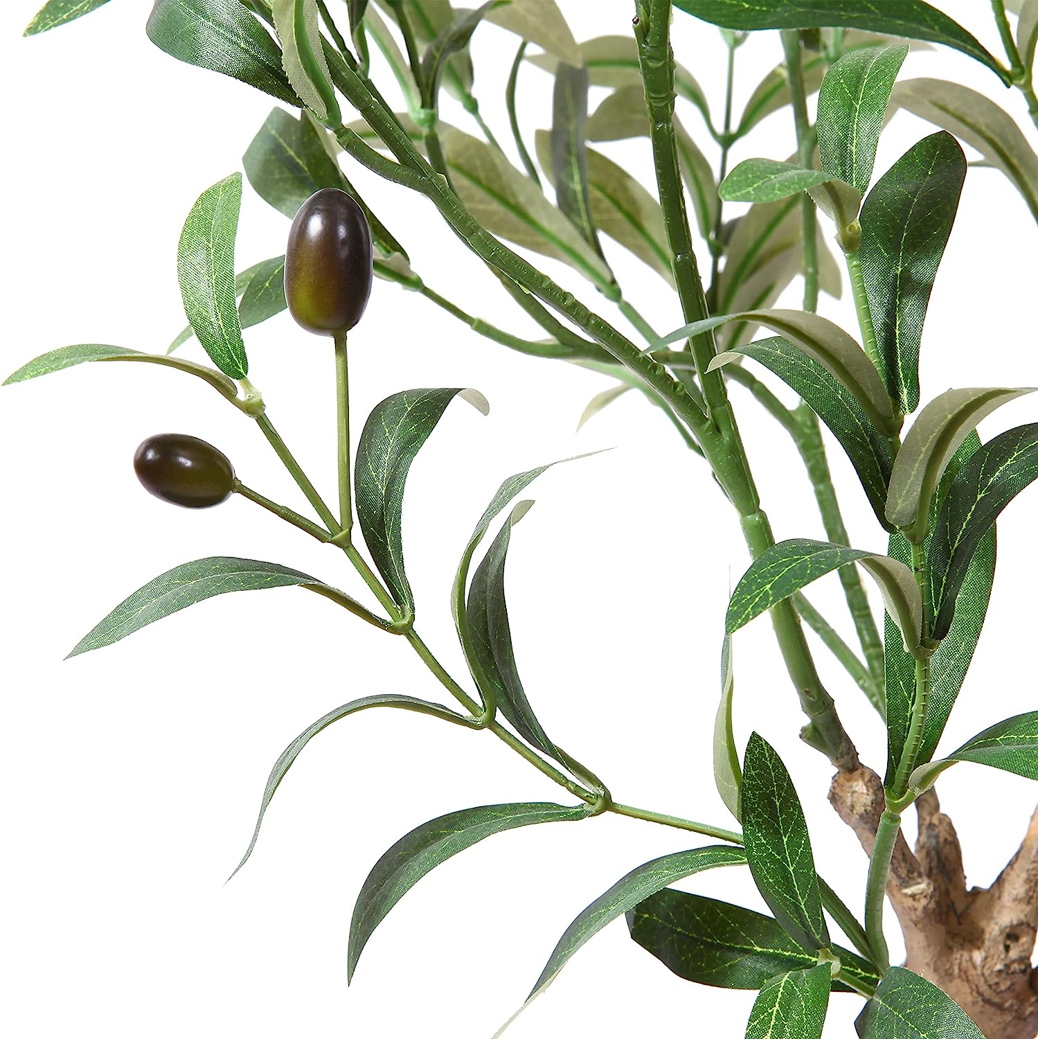 Artificial Olive Tree 4FT Tall Faux Tropical Silk Plant with White Taper Planter - Graceland Home and Living -  - #tag1#
