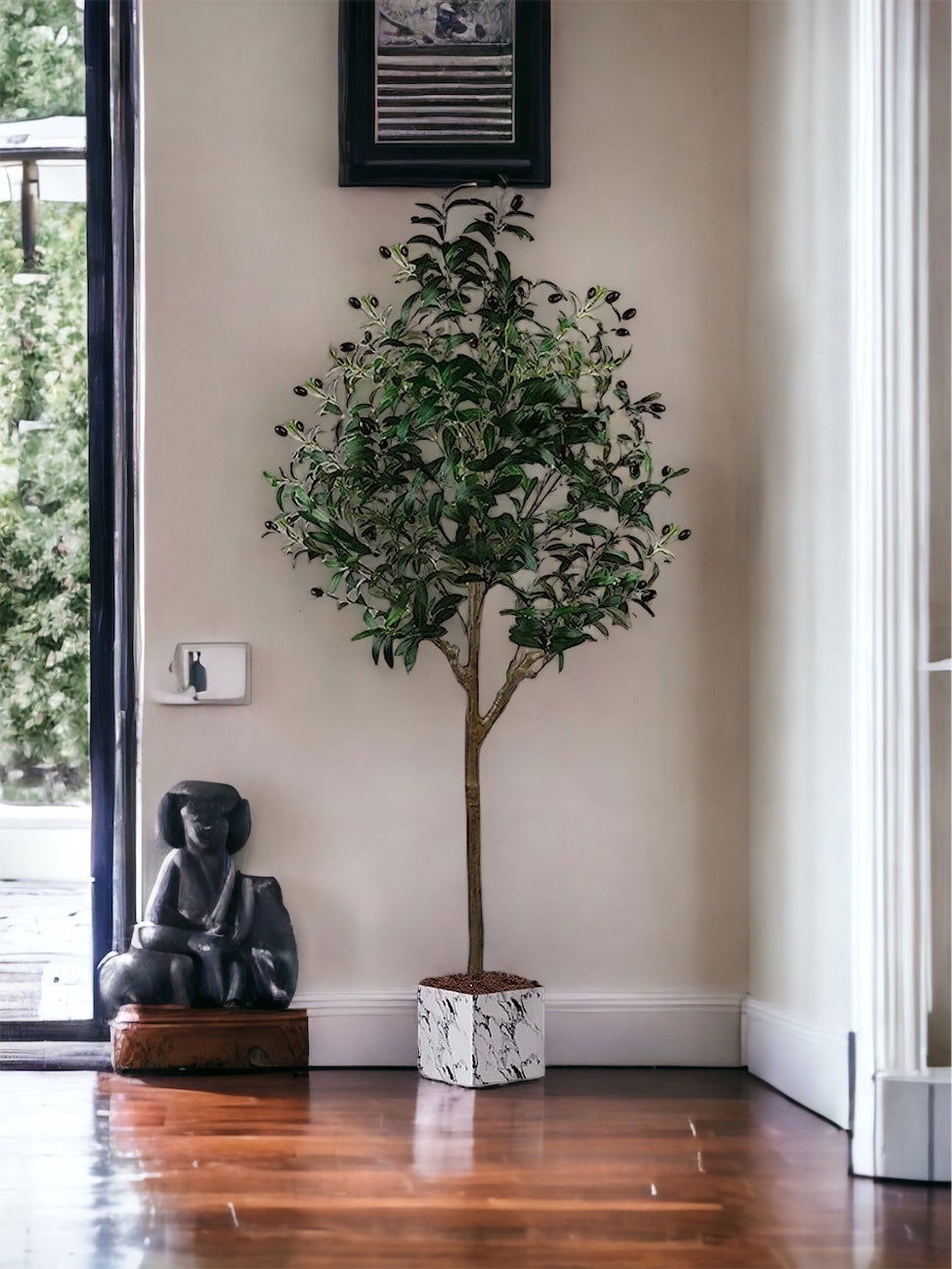 Artificial Olive Tree, 5Ft (60'') Tall Fake Plant - Graceland Home and Living -  