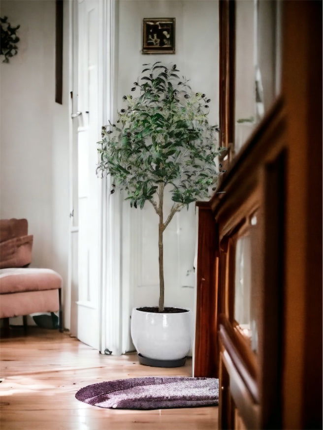 Artificial Olive Tree 5ft (60'') Tall Fake Plants Suitable for  Indoor & Outdoor - Graceland Home and Living -  