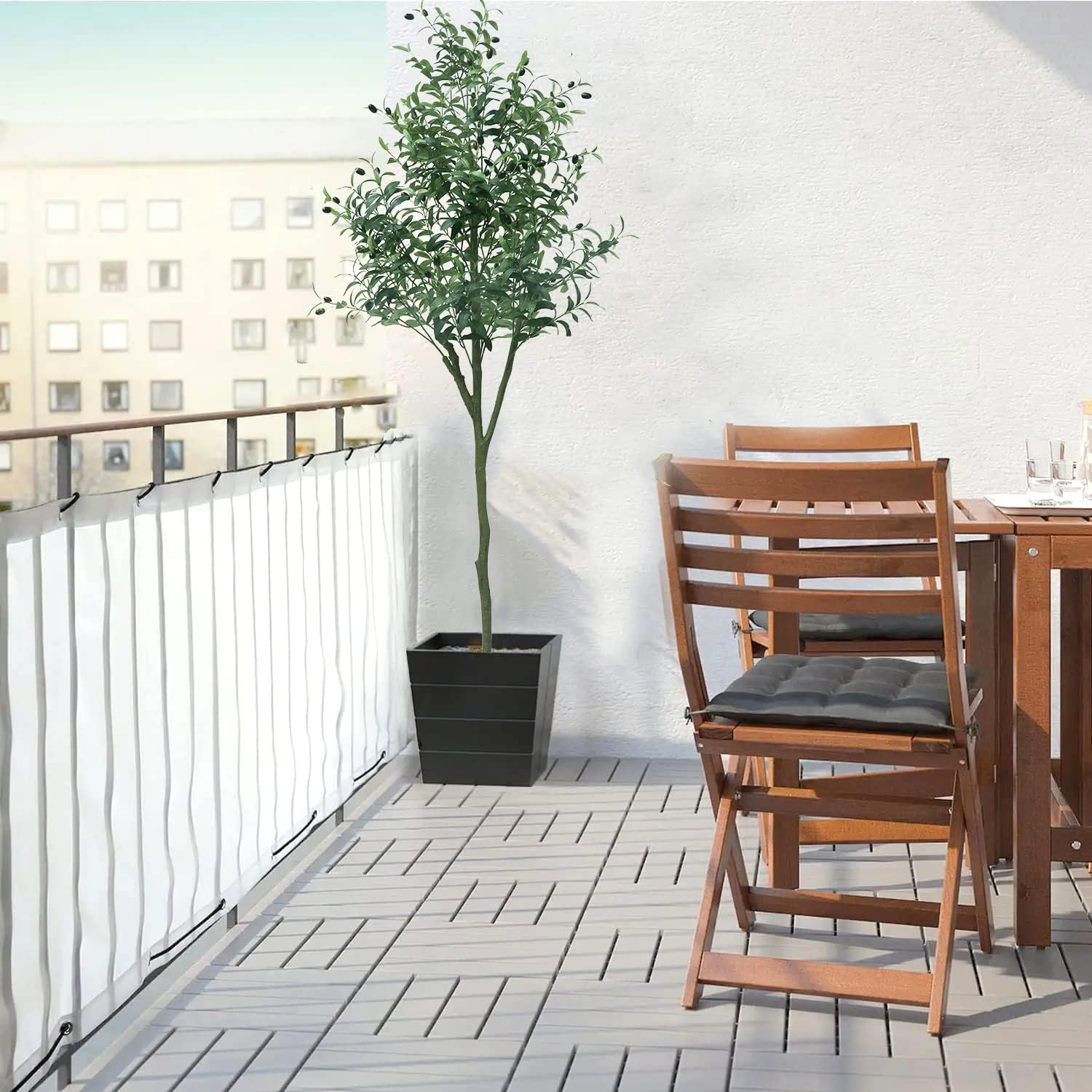 Artificial Olive Tree, 6ft (71'') Tall Fake Silk Tree Plants for Modern Living - Graceland Home and Living -  