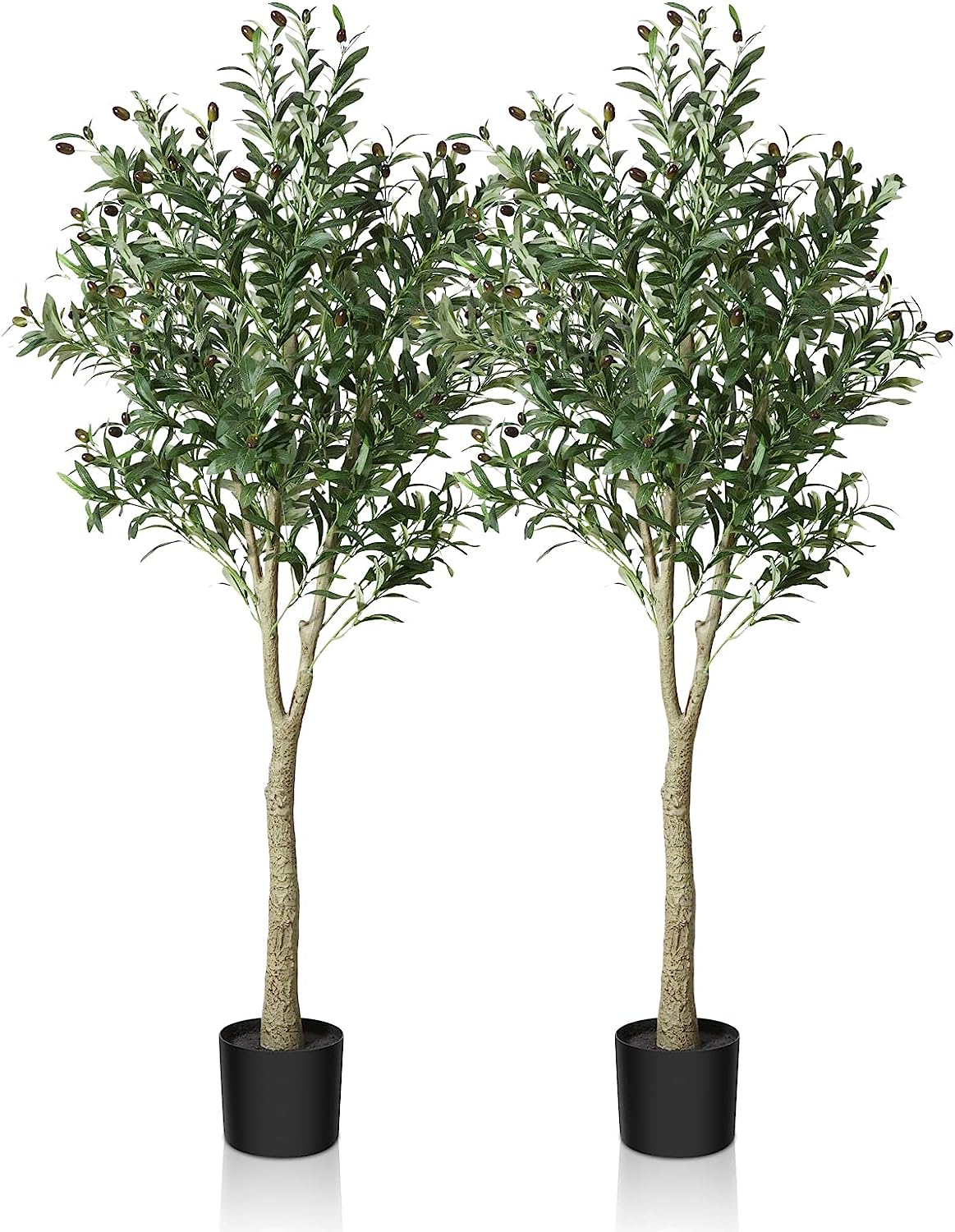 Artificial Olive Tree Plant 4Ft Fake Topiary Silk Tree, Perfect Faux Plants in Pot - Graceland Home and Living -  