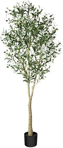 Artificial Olive Tree Plant 4Ft Fake Topiary Silk Tree, Perfect Faux Plants in Pot - Graceland Home and Living -  - #tag1#