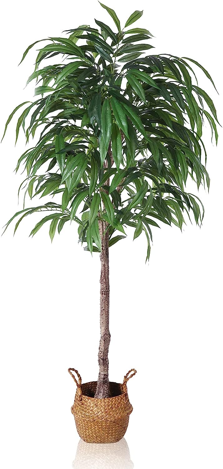 Artificial Slim 4Ft Mango Tree, for Indoor Decor - Graceland Home and Living -  