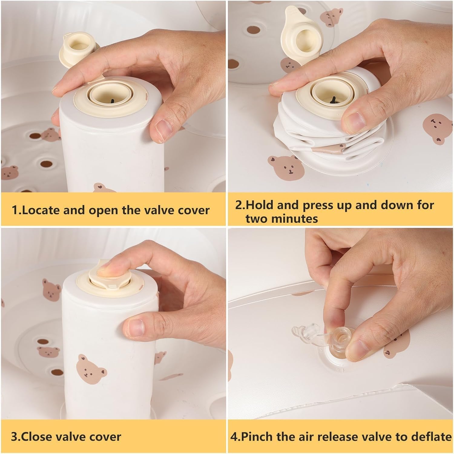 Baby Inflatable Seat with Tray for Babies 3-36 Months, Built in Air Pump, Baby Support Seat Summer Toddler Chair for Sitting Up, Baby Shower Chair Floor Seater, Infant Back Support Sofa - Graceland Home and Living -  