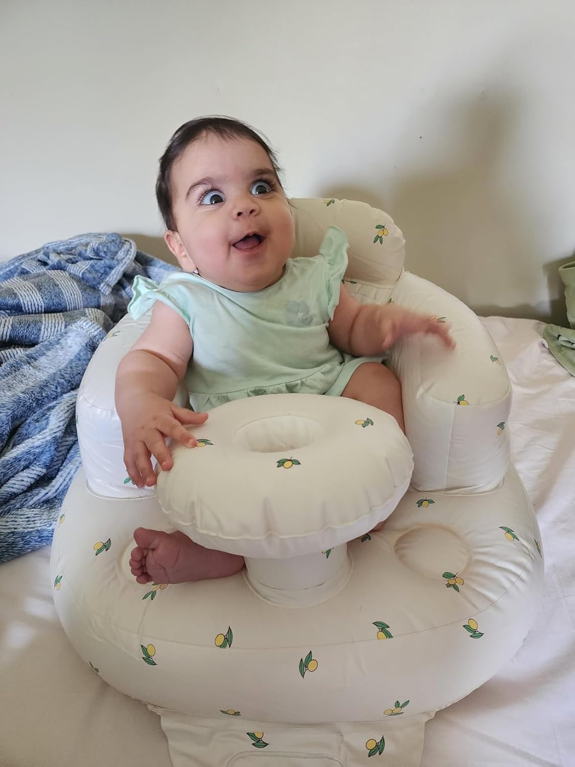 Baby Inflatable Seat with Tray for Babies 3-36 Months, Built in Air Pump, Baby Support Seat Summer Toddler Chair for Sitting Up, Baby Shower Chair Floor Seater, Infant Back Support Sofa - Graceland Home and Living -  - #tag1#