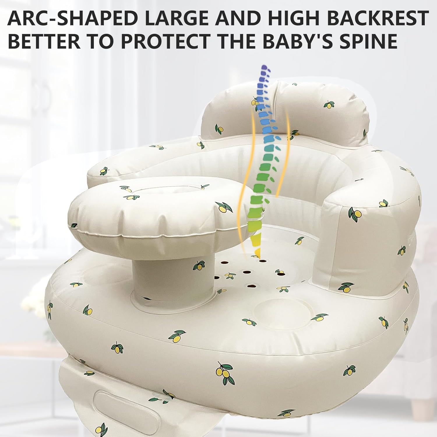 Baby Inflatable Seat with Tray for Babies 3-36 Months, Built in Air Pump, Baby Support Seat Summer Toddler Chair for Sitting Up, Baby Shower Chair Floor Seater, Infant Back Support Sofa - Graceland Home and Living -  