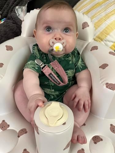 Baby Inflatable Seat with Tray for Babies 3-36 Months, Built in Air Pump, Baby Support Seat Summer Toddler Chair for Sitting Up, Baby Shower Chair Floor Seater, Infant Back Support Sofa - Graceland Home and Living -  - #tag1#