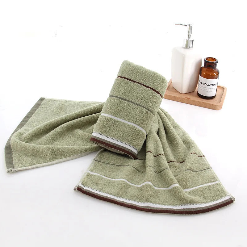 Bath Towel Absorbent Adult Bath Towels Solid Color Soft Face Hand Shower Towel - Graceland Home and Living -  - #tag1#