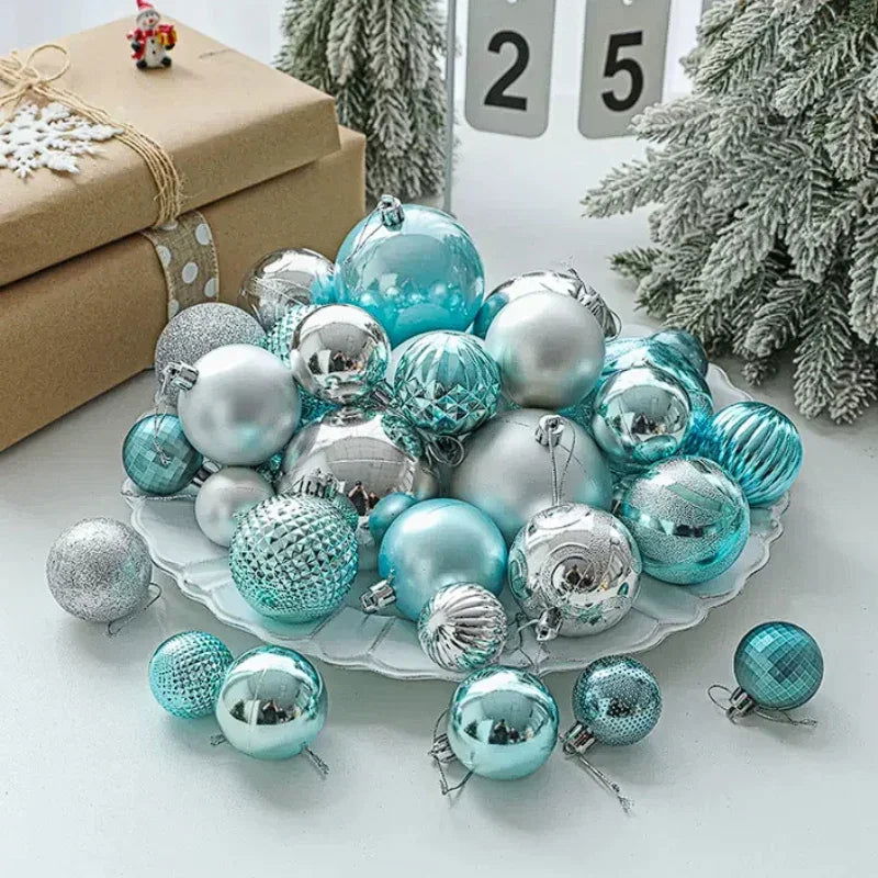 Blue High Gloss Painted Christmas Balls - Graceland Home and Living -  