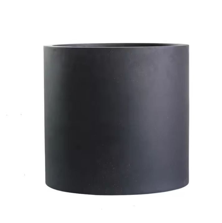 Large cement flower pot outdoor planter with black color for home decoration