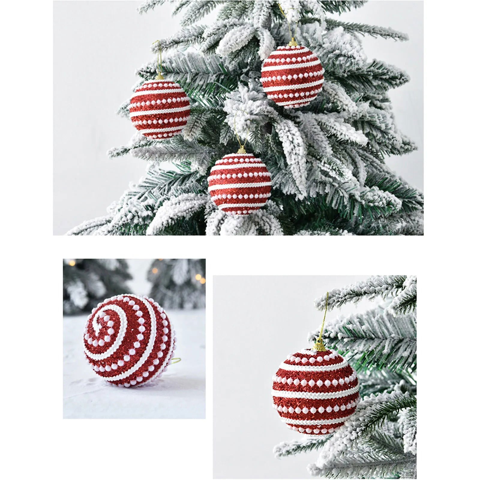 Christmas Decorative Foam Ball Spherical Christmas Tree Pendant - Graceland Home and Living -  