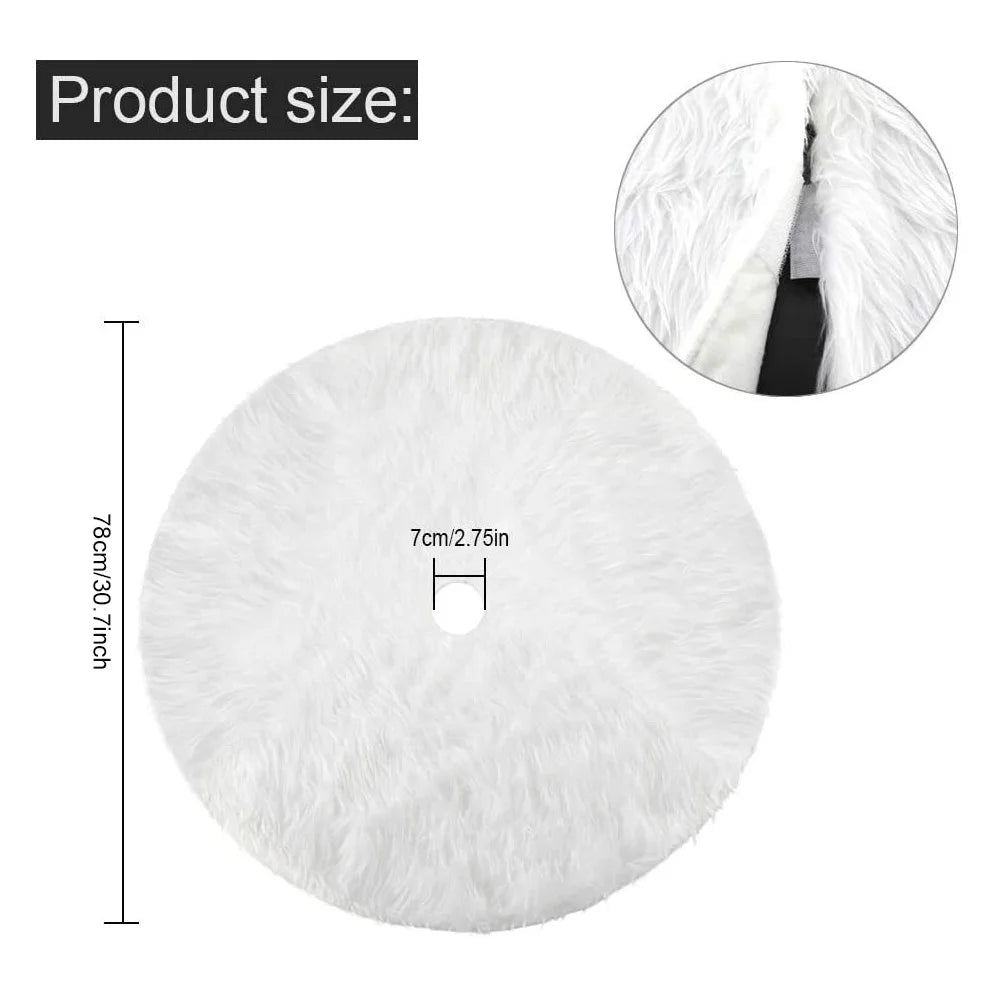 Christmas Tree Skirt White Faux Fur T - Graceland Home and Living -  