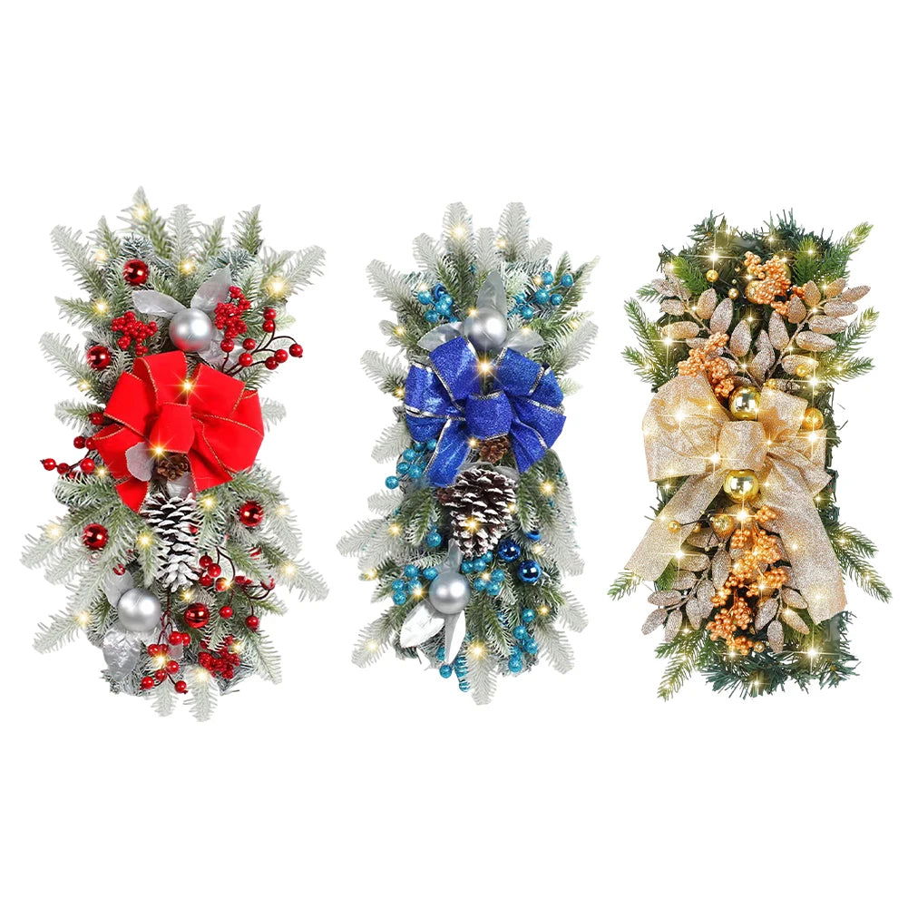 Christmas Wreath Atmosphere Decorative wreath With LED Lights - Graceland Home and Living -  