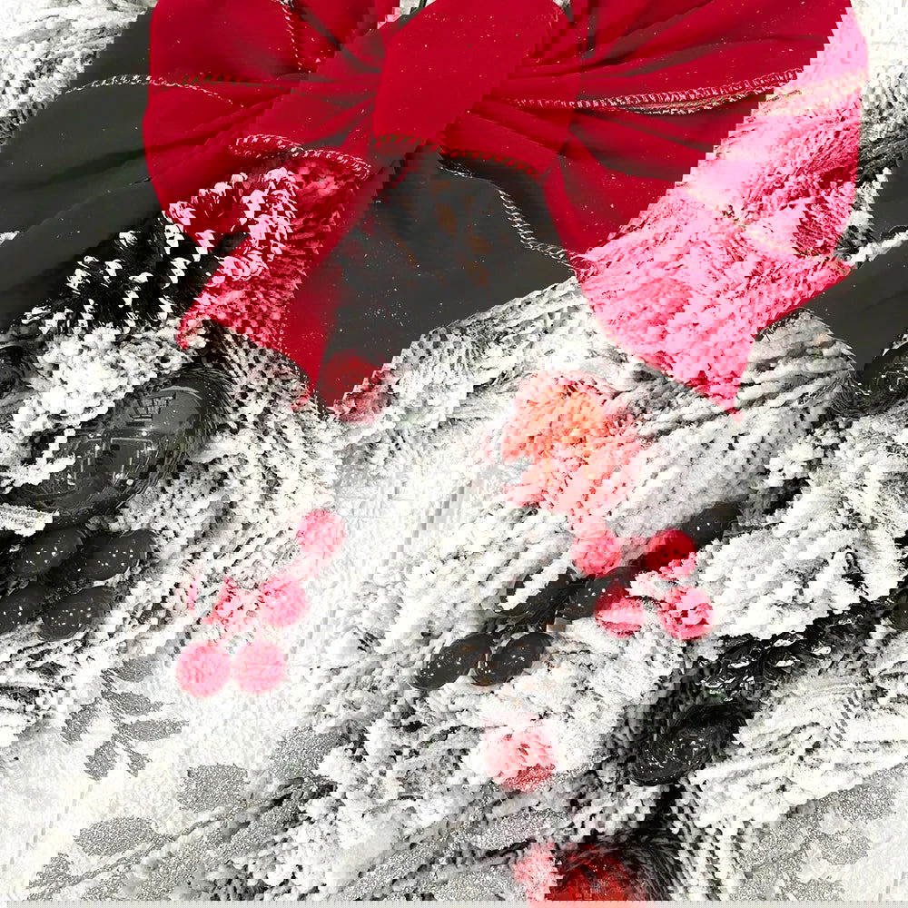 Christmas Wreath and Rattan Set  With Led Light For Doors - Graceland Home and Living -  