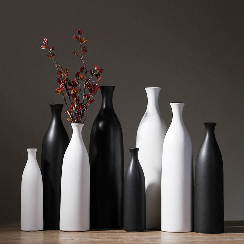 Elegant black or white classic vases Graceland Home and Living