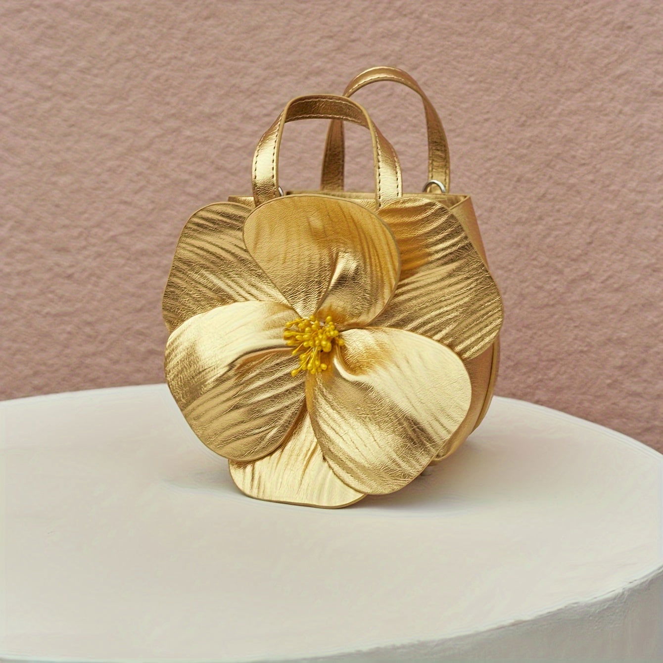 Elegant Golden Tea Flower Bucket Bag - Graceland Home and Living -  