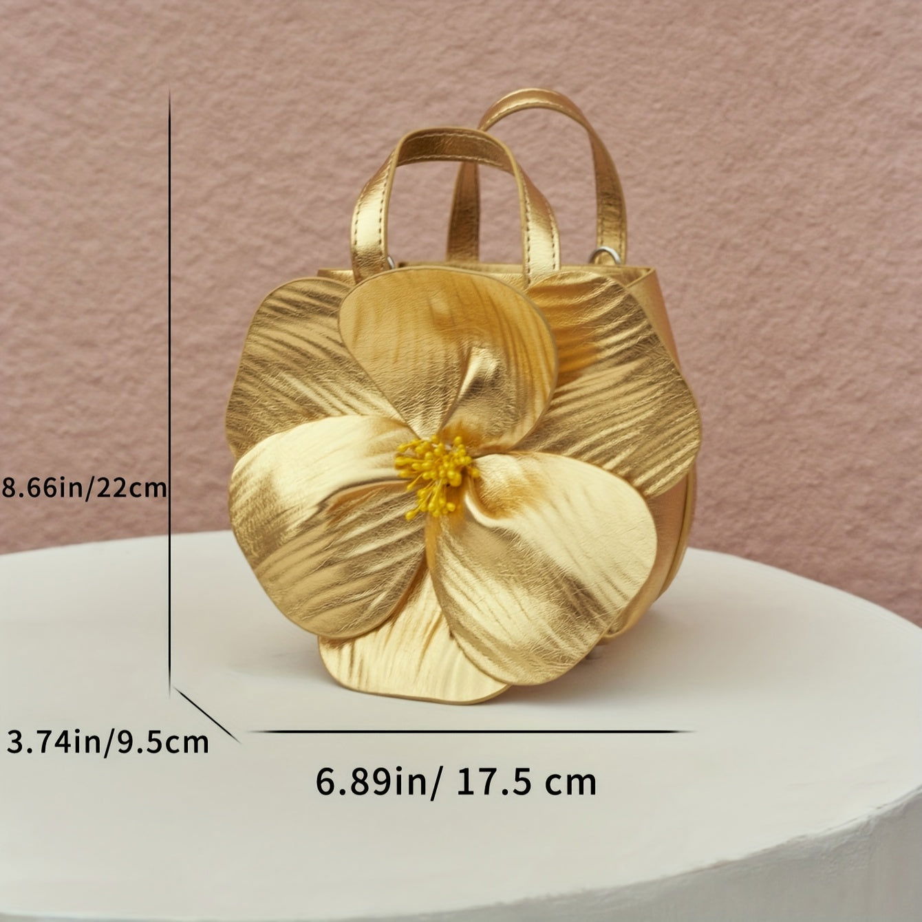 Elegant Golden Tea Flower Bucket Bag - Graceland Home and Living -  