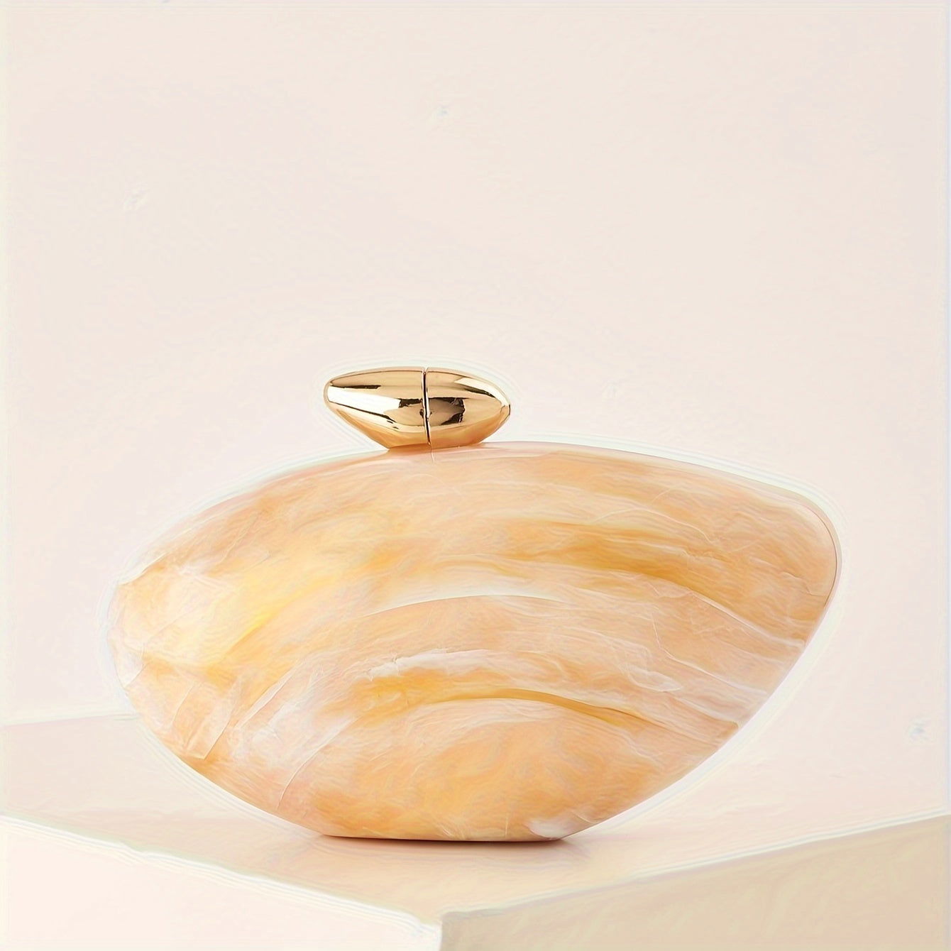 Elegant Marble Print Clutch with Magnetic Closure and Detachable Chain - Graceland Home and Living -  