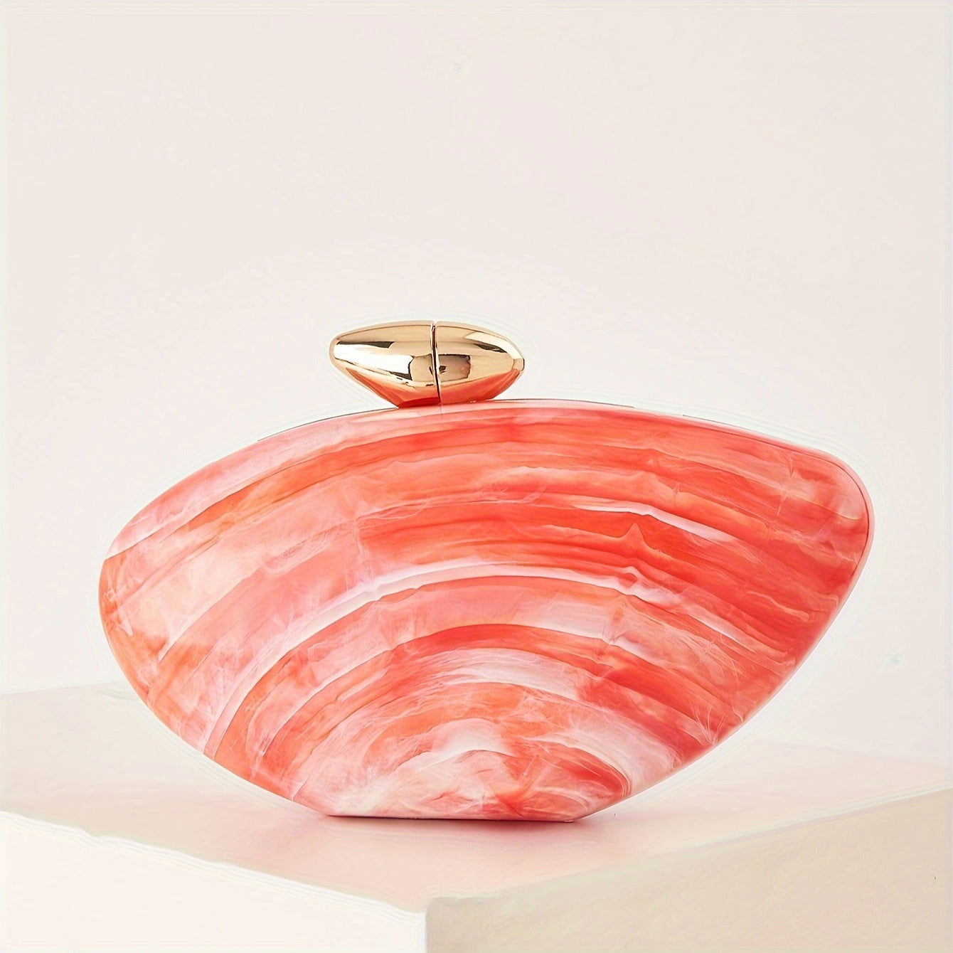 Elegant Marble Print Clutch with Magnetic Closure and Detachable Chain - Graceland Home and Living -  