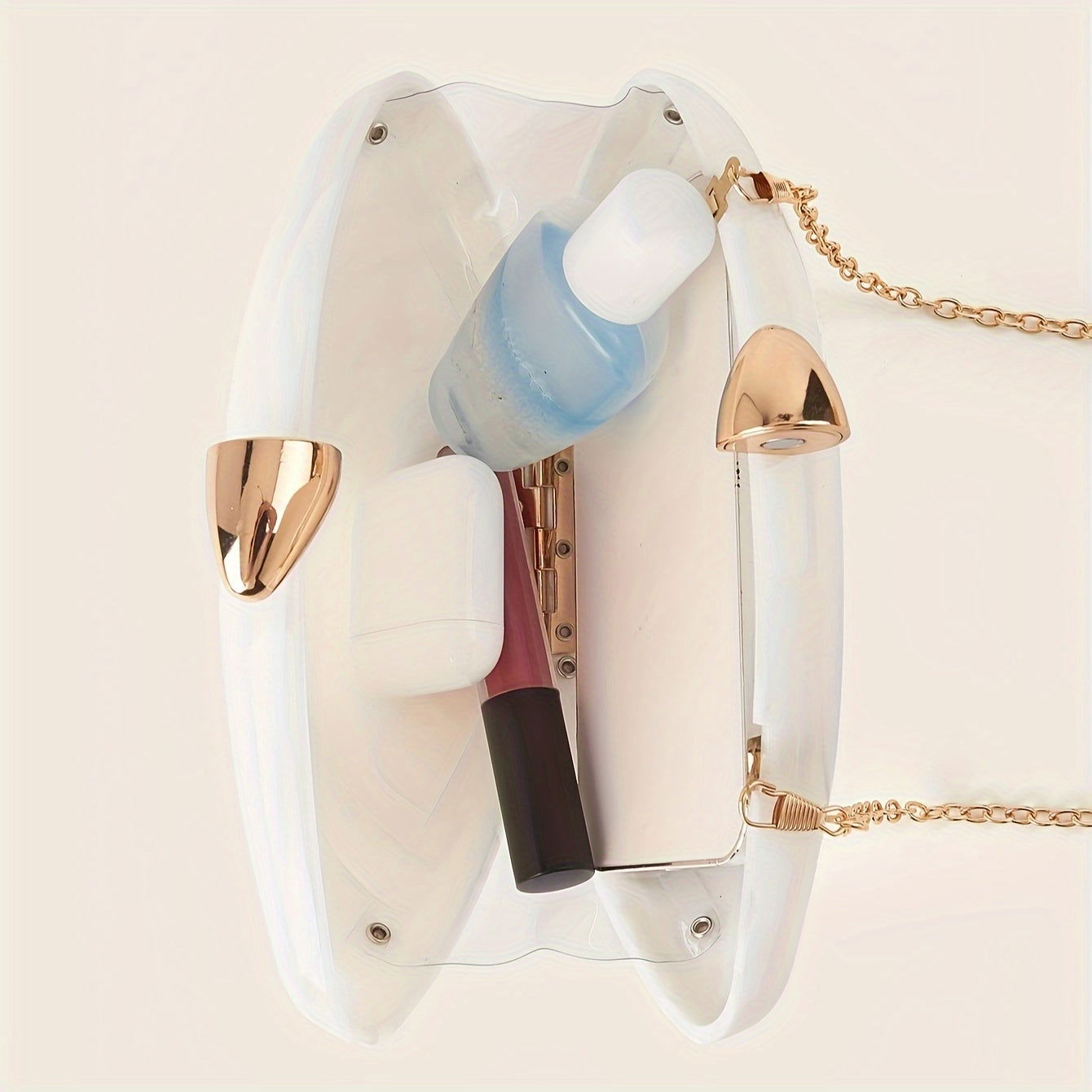 Elegant Marble Print Clutch with Magnetic Closure and Detachable Chain - Graceland Home and Living -  