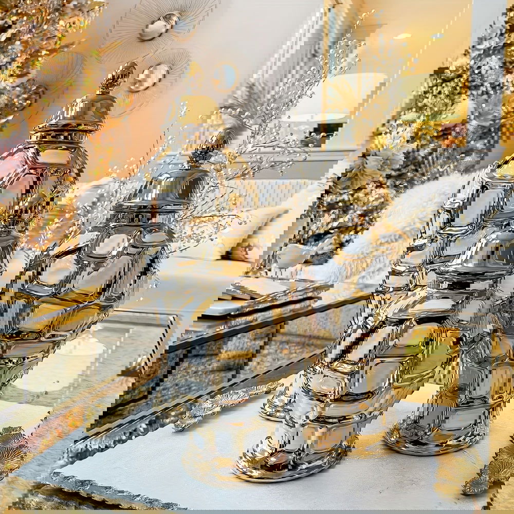 Elegant White Golden Ceramic Vase - Modern Jar Design - Graceland Home and Living -  