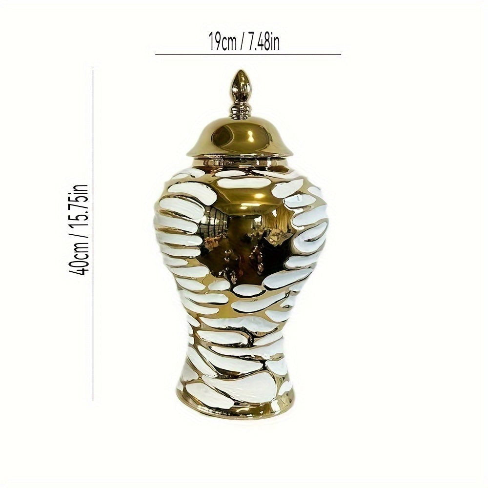 Elegant White Golden Ceramic Vase - Modern Nordic Style - Graceland Home and Living -  