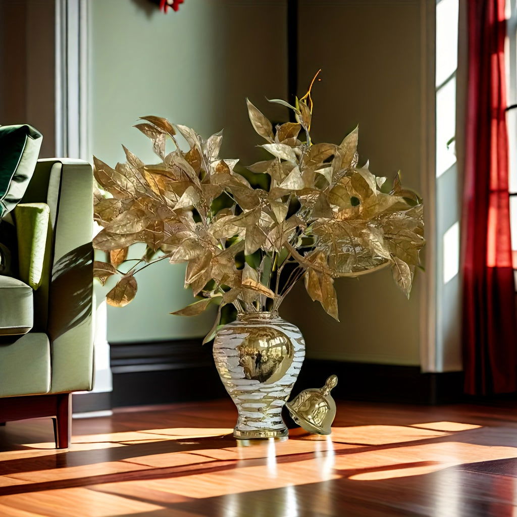 Elegant White Golden Ceramic Vase - Modern Nordic Style - Graceland Home and Living -  