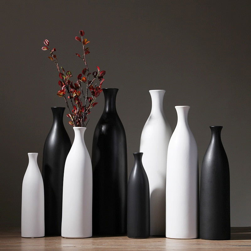 Elegant black or white classic vases - Graceland Home and Living -  