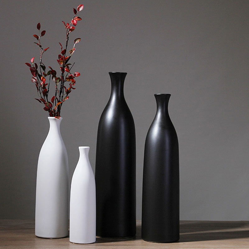 Elegant black or white classic vases - Graceland Home and Living -  