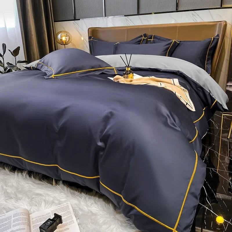 Embroidery Duvet Cover Flat/Fitted Sheet Bed Linen - Graceland Home and Living -  