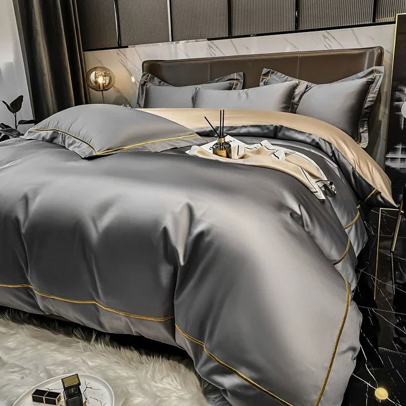 Embroidery Duvet Cover Flat/Fitted Sheet Bed Linen - Graceland Home and Living -  
