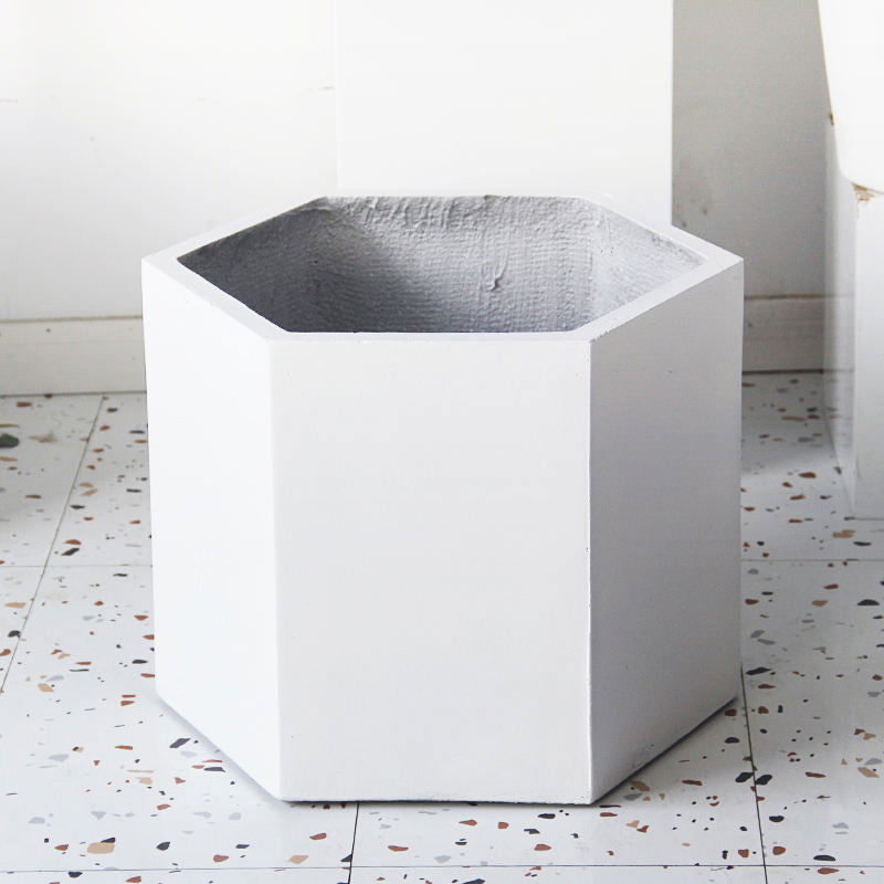 European Style Indoor Outdoor White Concrete Planter - Graceland Home and Living -  