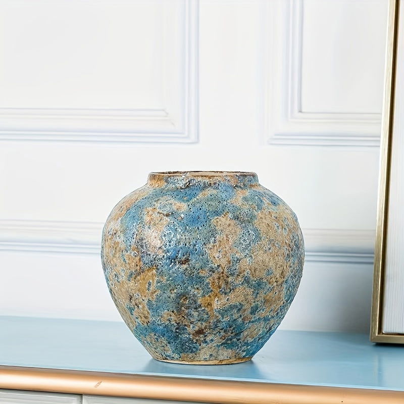 Exquisite Retro Bohemian Ceramic Vase - Handcrafted Two-Tone Flower Vase - Graceland Home and Living -  