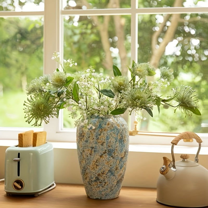 Exquisite Retro Bohemian Ceramic Vase - Handcrafted Two-Tone Flower Vase - Graceland Home and Living -  