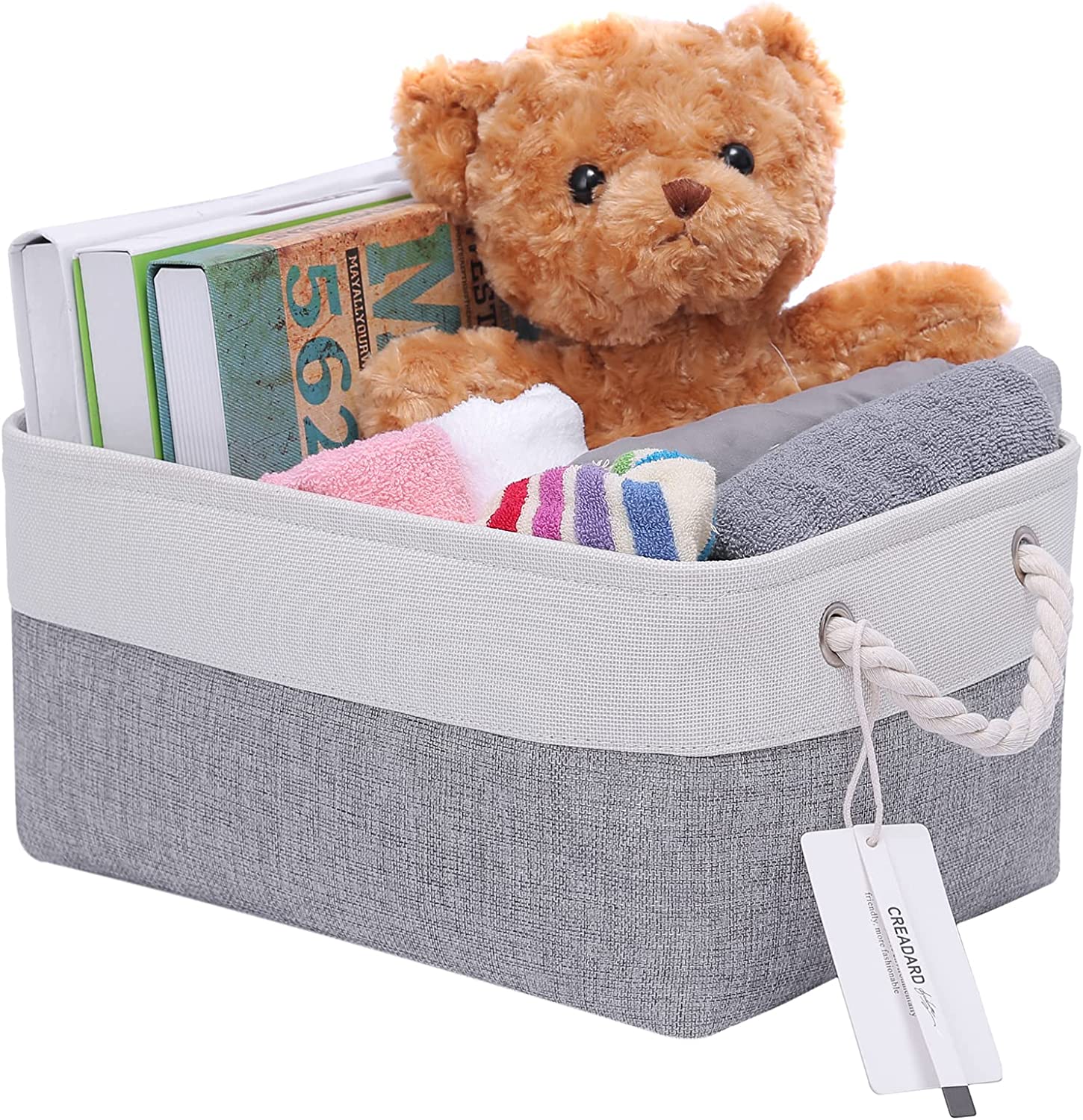 Fabric Storage Basket Set of 3, Foldable Linen Storage Box - Graceland Home and Living -  