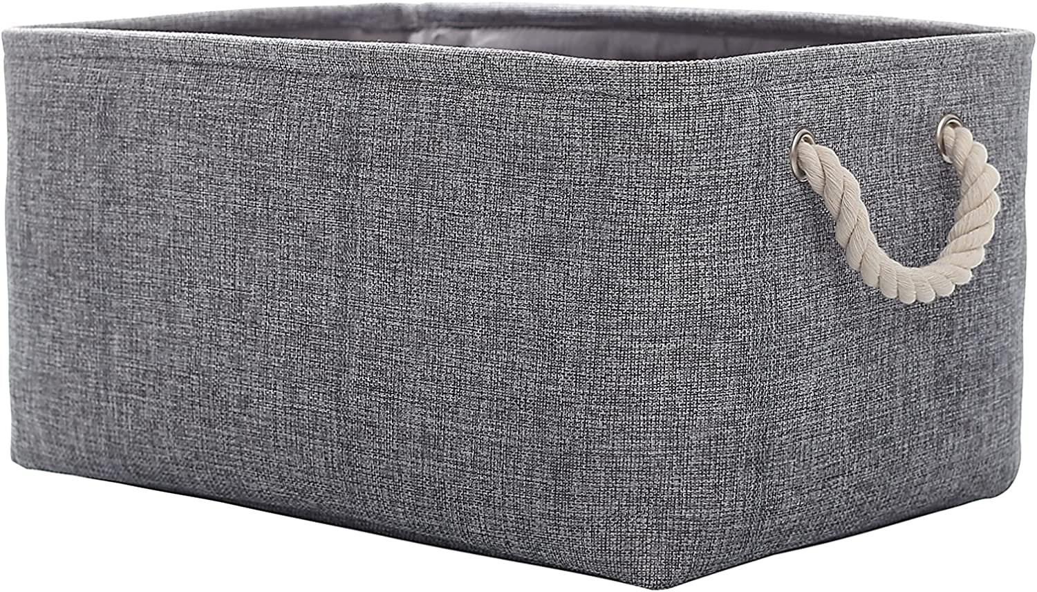 Fabric Storage Basket Set of 3, Foldable Linen Storage Box - Graceland Home and Living -  