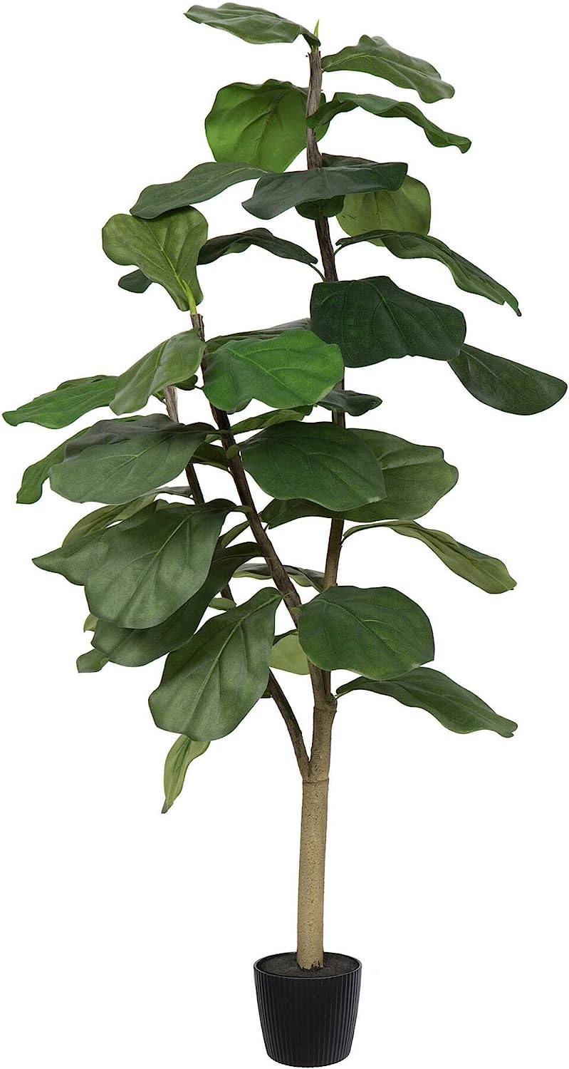 Faux Fiddle Leaf Fig Tree 4ft Tall  with 39 Large Fiddle Leaves Graceland Home and Living