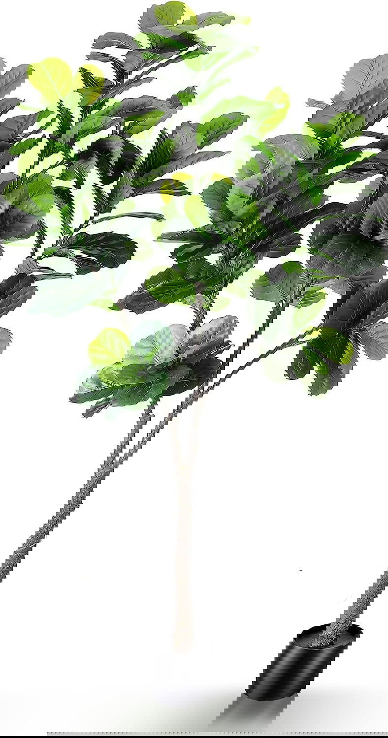 Faux Fiddle Leaf Fig Tree in a plastic nursery pot - Graceland Home and Living -  