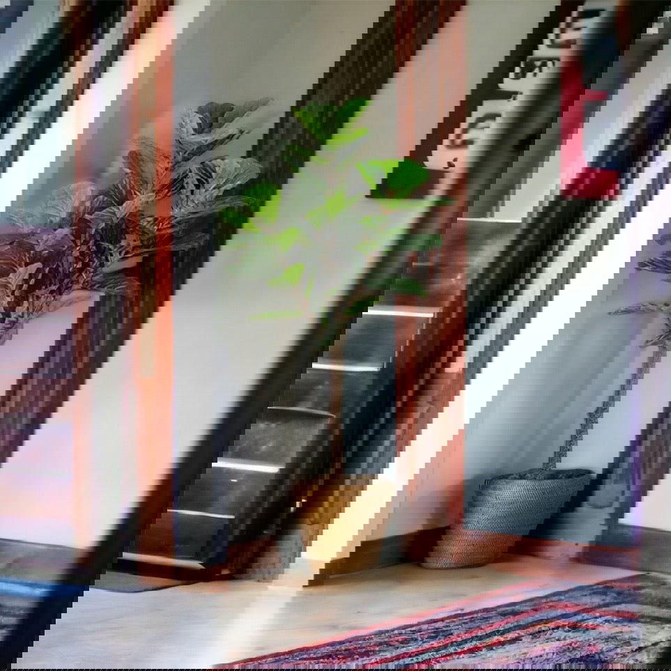 Faux Fiddle Leaf Fig Tree in a plastic nursery pot - Graceland Home and Living -  