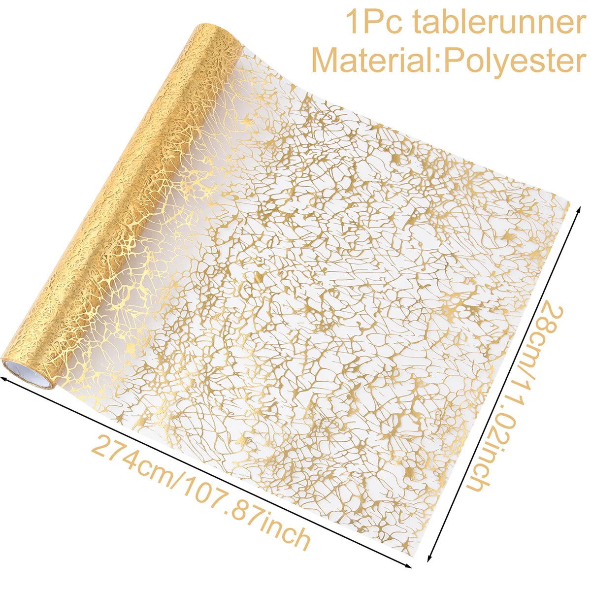 Gold/Silver Glitter Metallic Gold Thin Table Runners - Graceland Home and Living -  