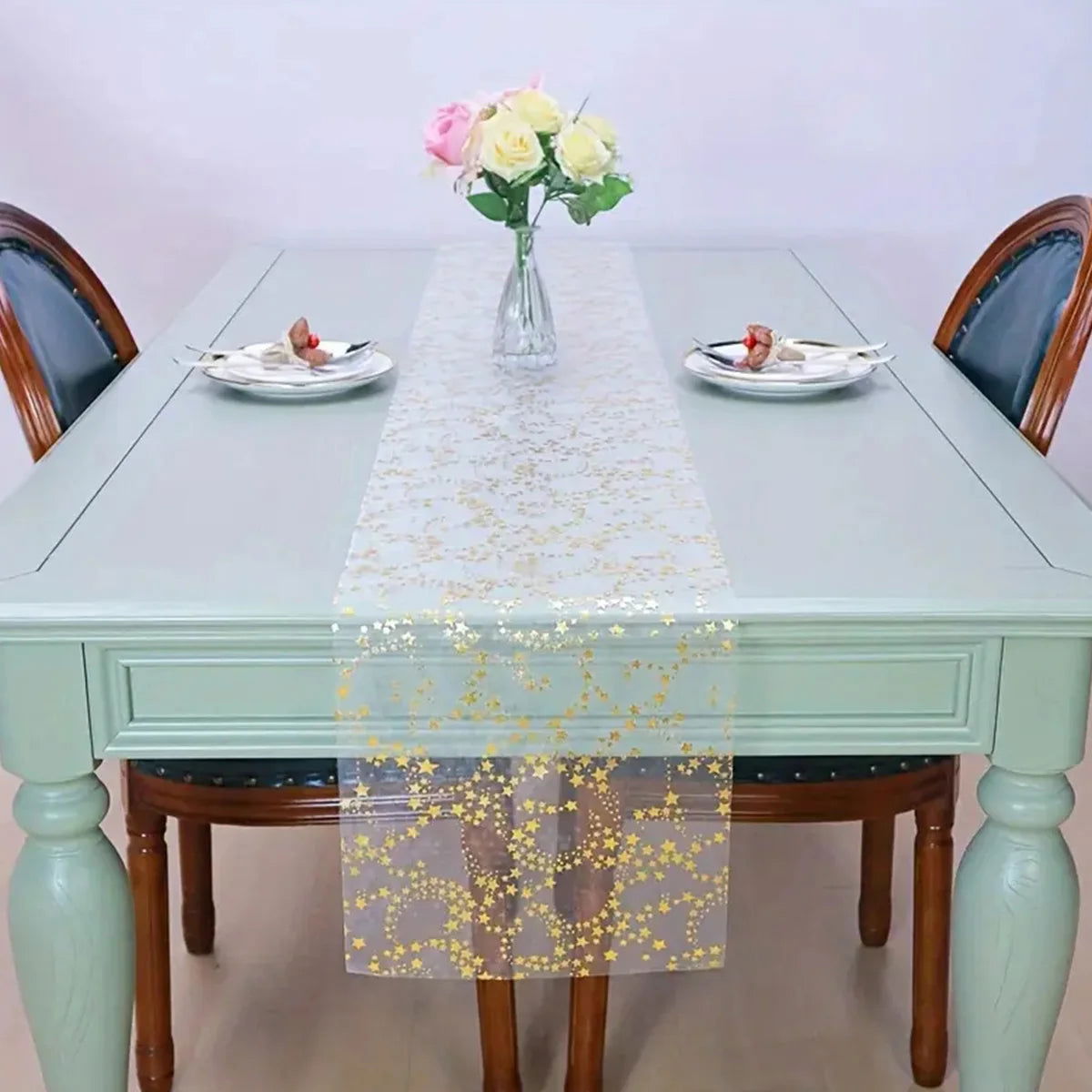 Gold/Silver Glitter Metallic Gold Thin Table Runners - Graceland Home and Living -  