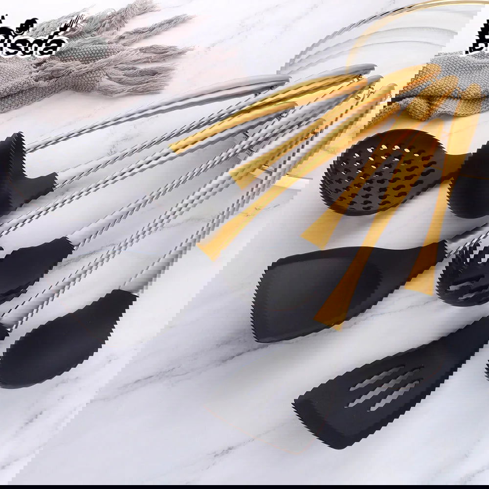 Gold Cooking Tool Set with Silicone Head - Graceland Home and Living -  