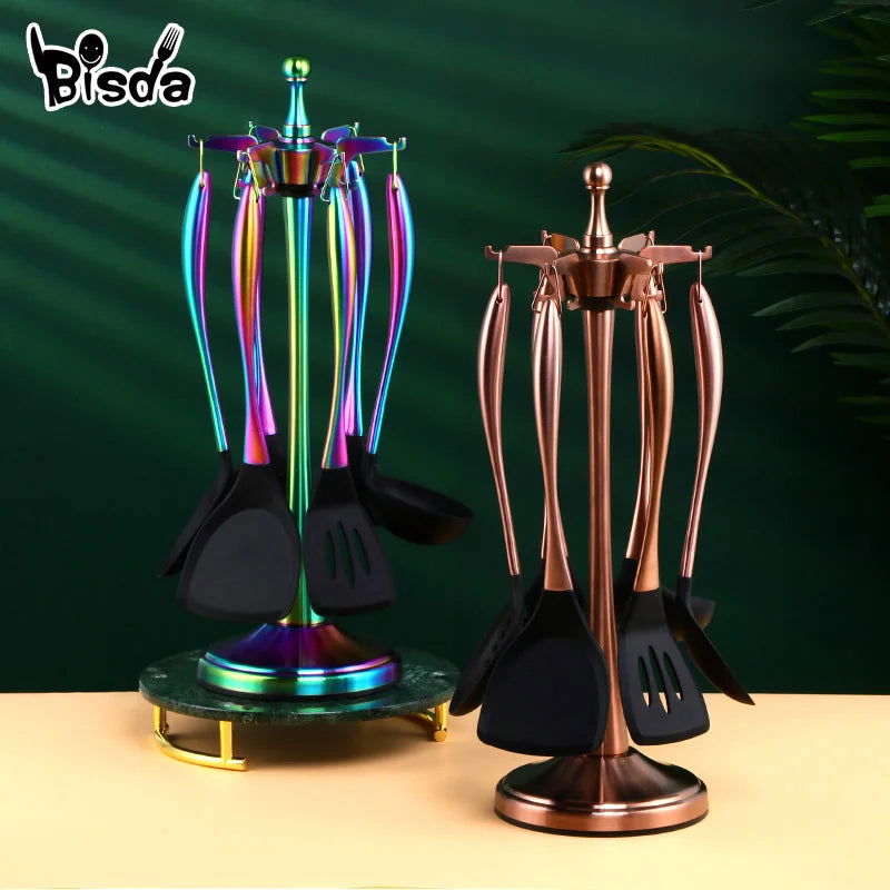 Gold Cooking Tool Set with Silicone Head - Graceland Home and Living -  