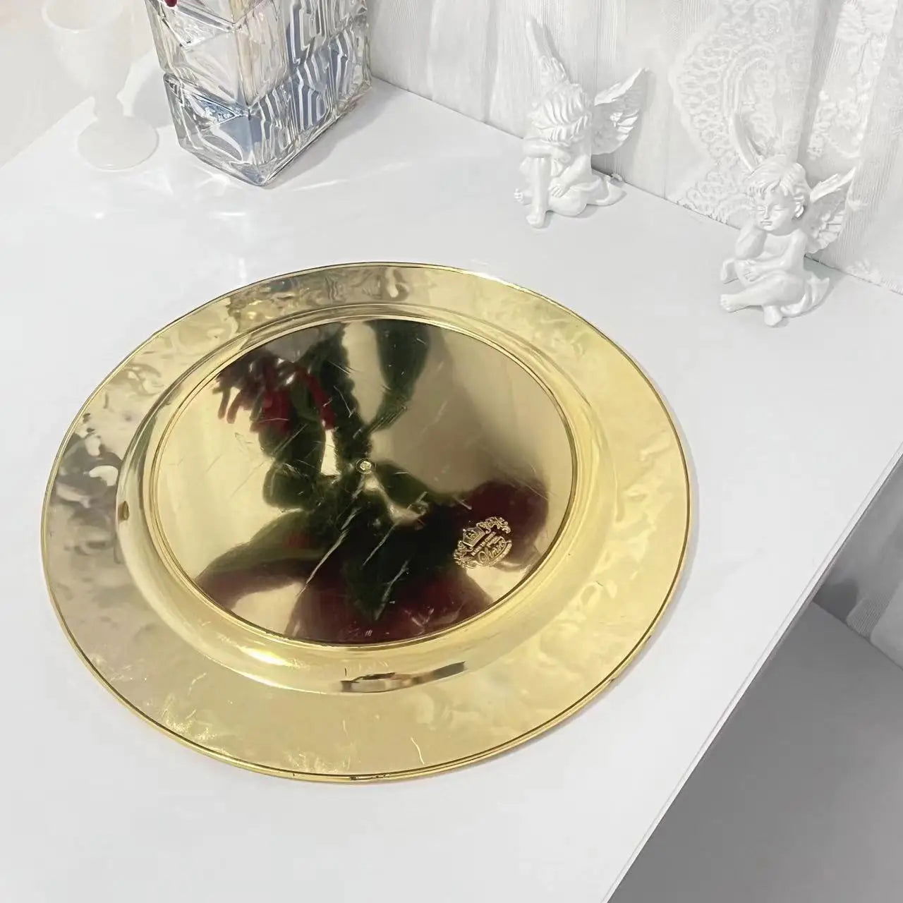 Gold  Embossed Charger Plates - Graceland Home and Living -  