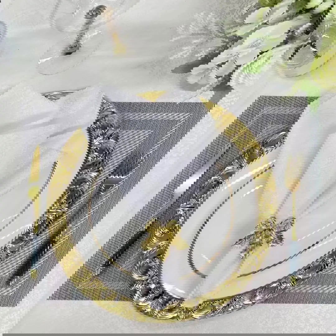 Gold  Embossed Charger Plates - Graceland Home and Living -  