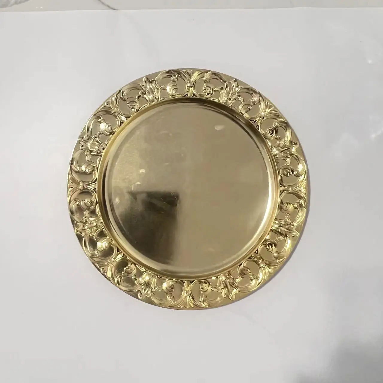 Gold  Embossed Charger Plates - Graceland Home and Living -  