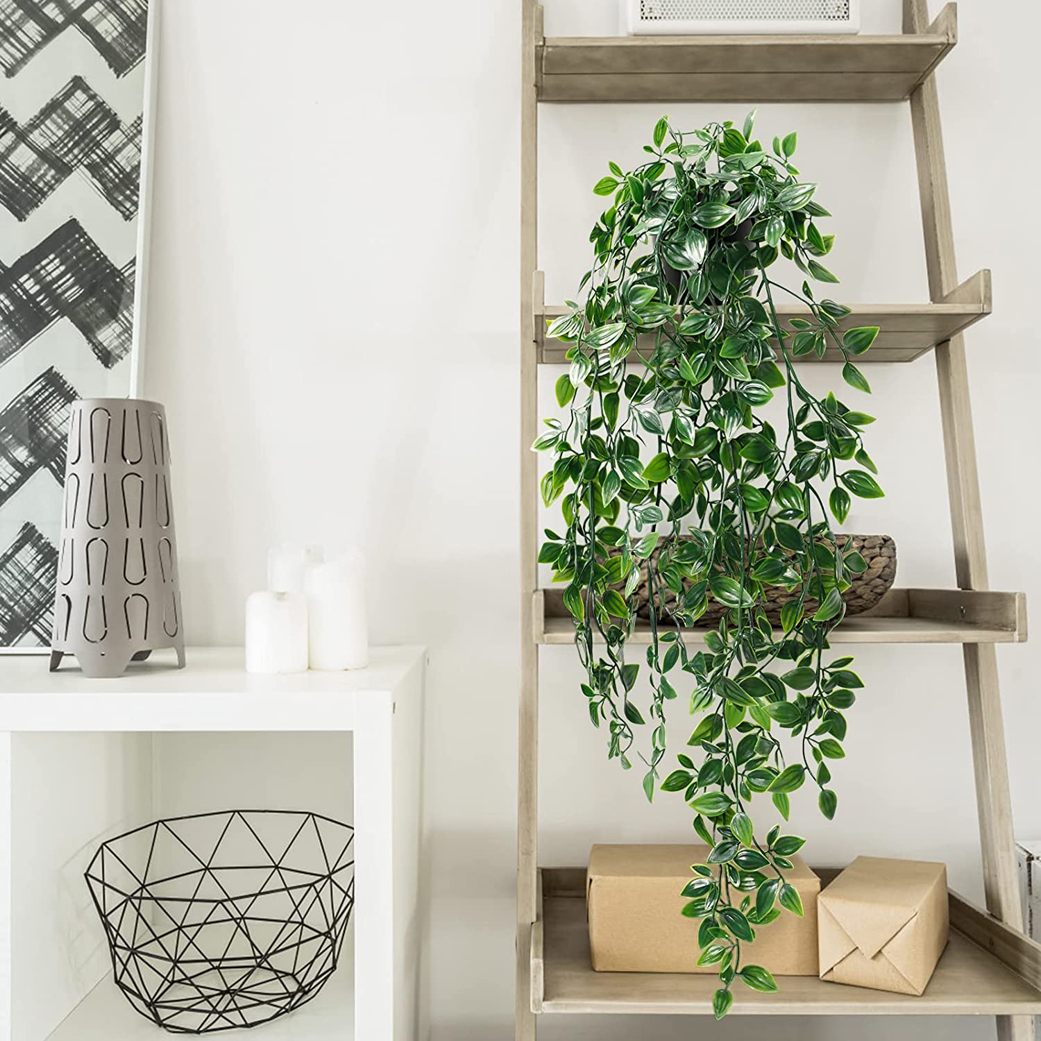 Graceland  2 Pack Artificial Hanging Potted Plants Wall Decor - Graceland Home and Living -  